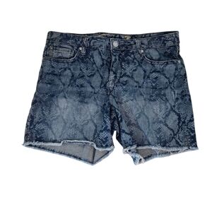 Seven 7 Weekend Short Blue Snake Pattern Jean Shorts Size 8